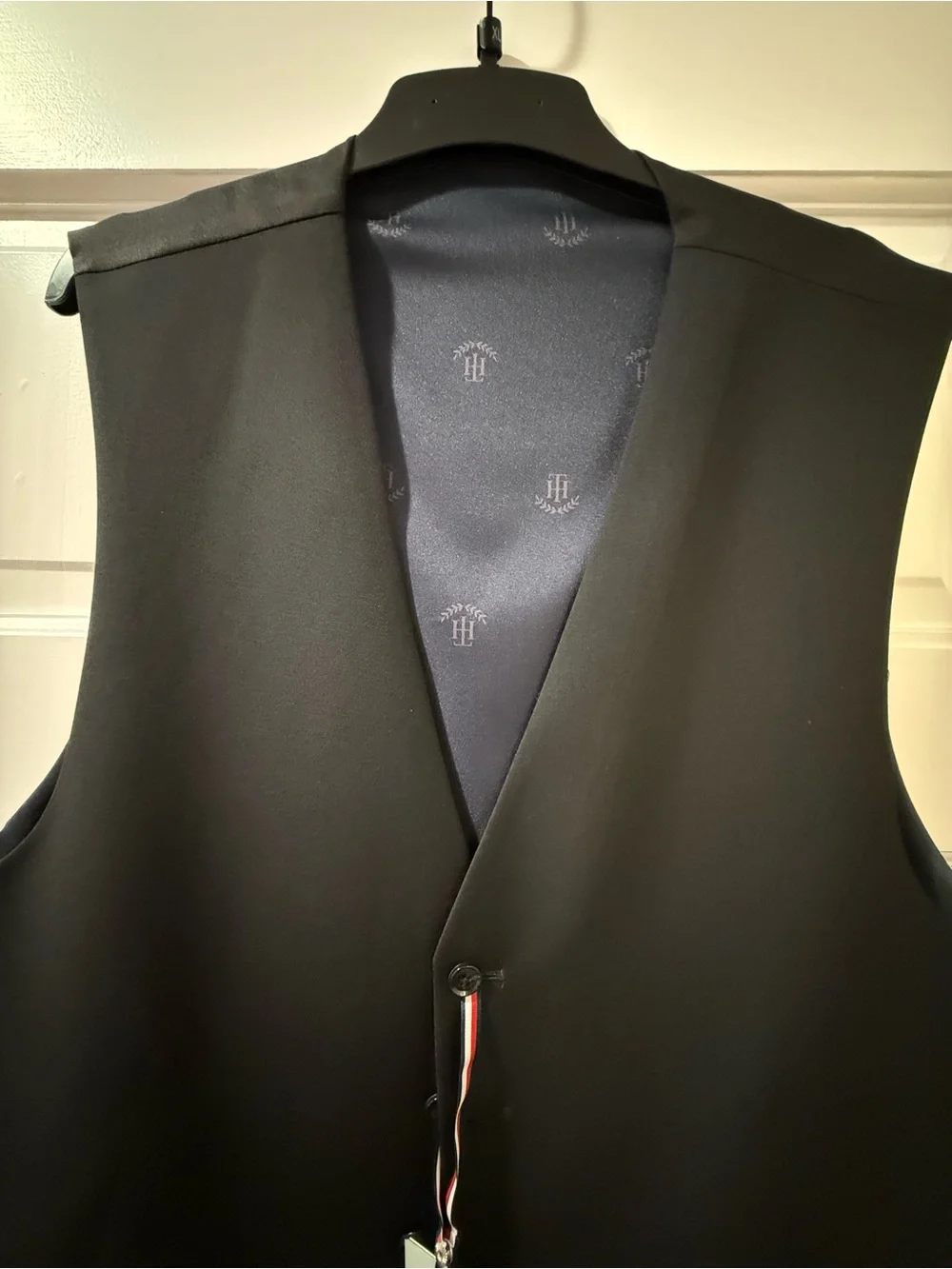 Tommy Hilfiger Men's Black Dress Vest - Classic Two-Button Style